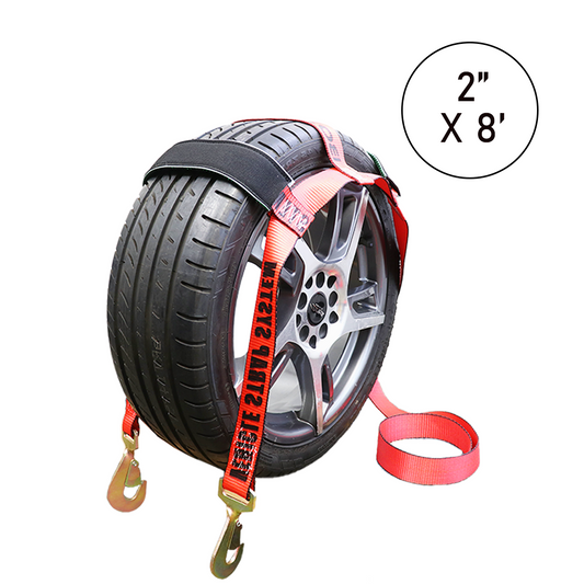 Boxer EliteGrip 2" x 8' Premium Wheel Basket Tire Holder with Snap Hooks and High-Performance Rubber Sleeves