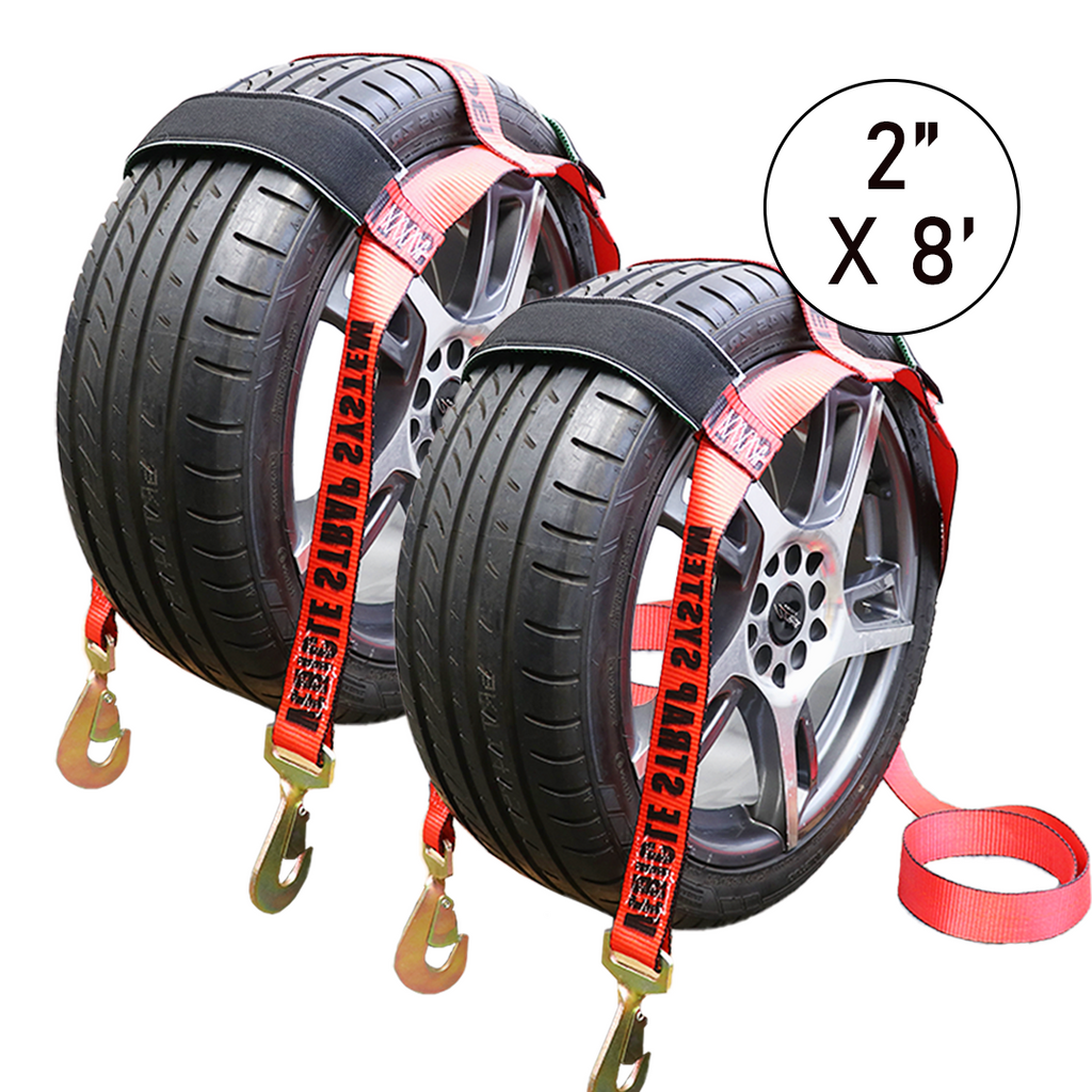 Boxer EliteGrip Pro 2" x 8' Premium Wheel Basket Tire Holder with Snap Hooks and High-Performance Rubber Sleeves