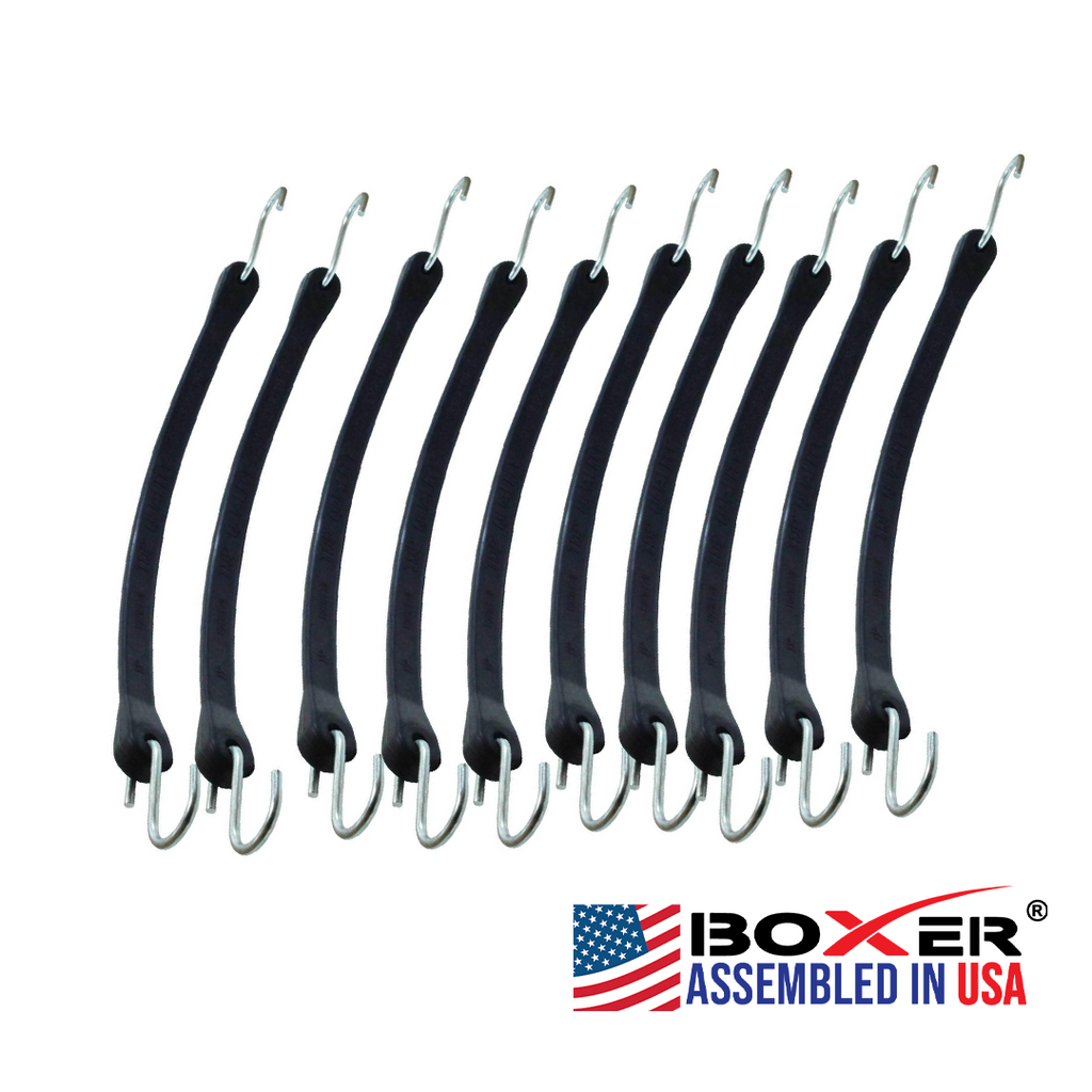 EPDM Goldline Rubber Tarp Straps - Set of 10, Made in USA