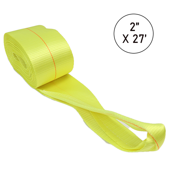 Boxer 2" USA Assembled Winch Strap - Reinforced Loop End - 10,000 lb BS - Heavy Duty Polyester Webbing