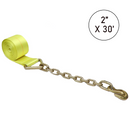 Boxer Tools 2" x 30' USA Assembled Winch Strap - Grade 70 Forged Chain Hook - 10,000 lb BS - Heavy Duty Custom Webbing-1