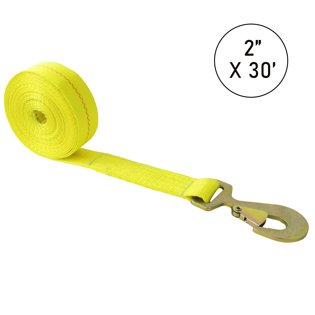 Boxer 2" Winch Strap with Flat Snap Hook