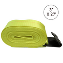 Boxer 3" Winch Strap with Black Flat Hook- 20,000lb Webbing - USA Assembled-3
