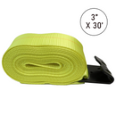 Boxer 3" Winch Strap with Black Flat Hook- 20,000lb Webbing - USA Assembled-4
