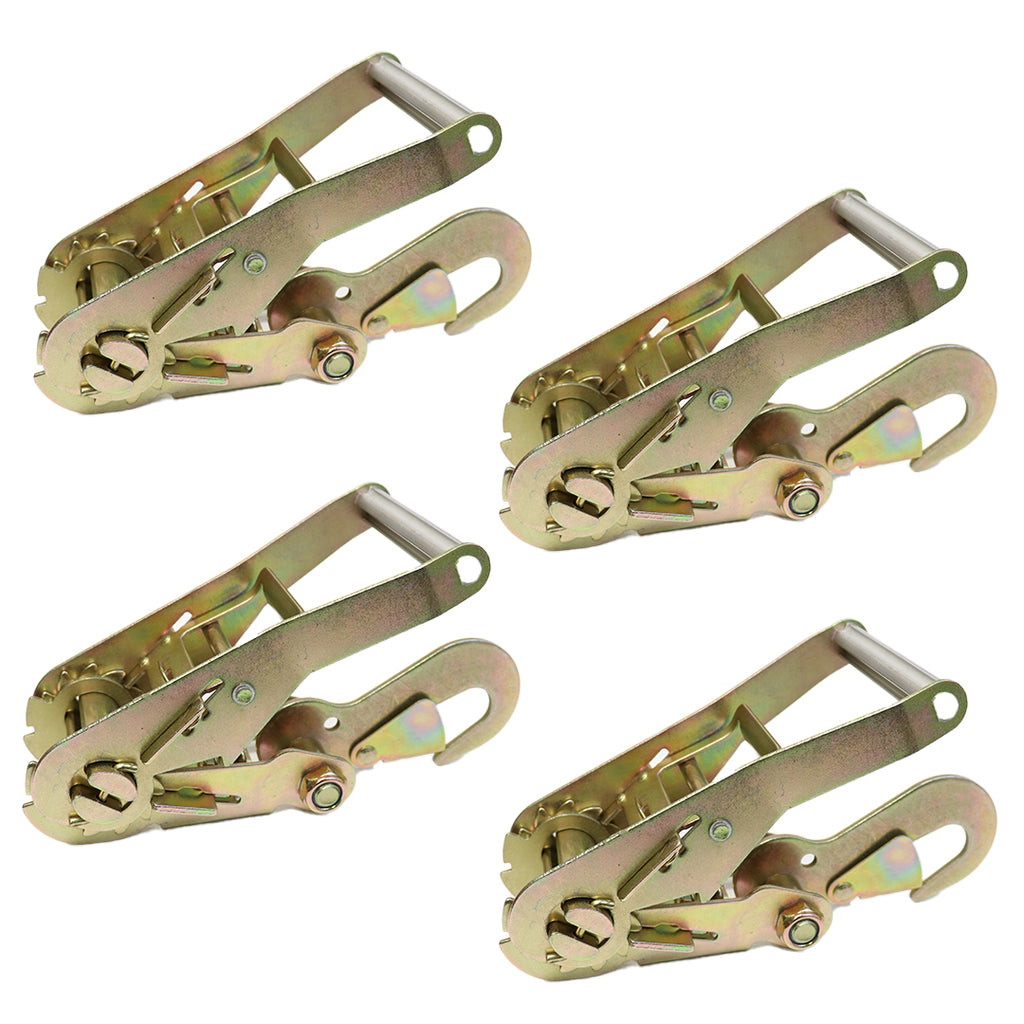 Boxer 2" x 10' Wheel Basket Straps with Ratchet and Twist Snap Hooks 4 Pack