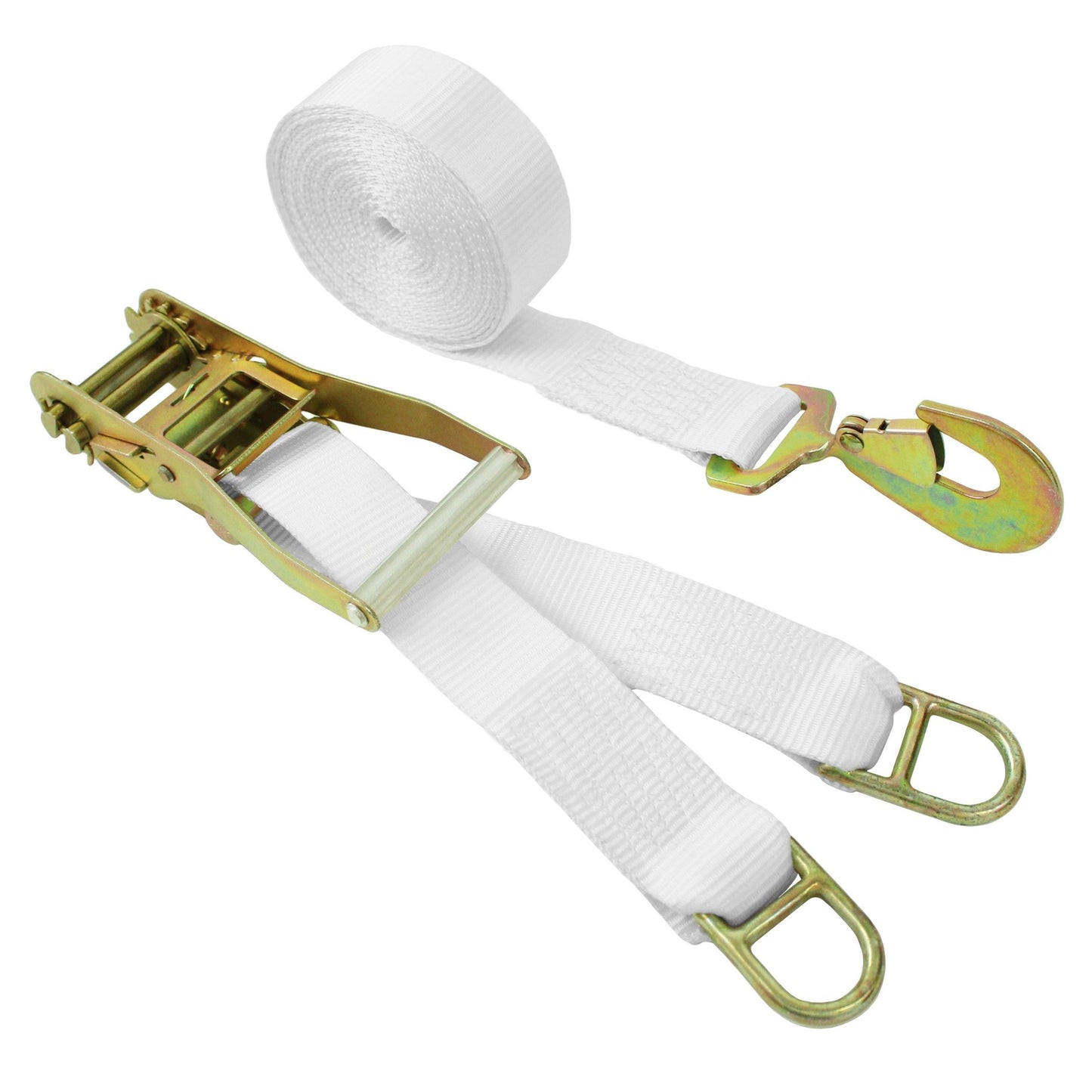 2 Inch Ratchet Tie Down with Twist Snap Hook and Double D Rings - Boxer Tools