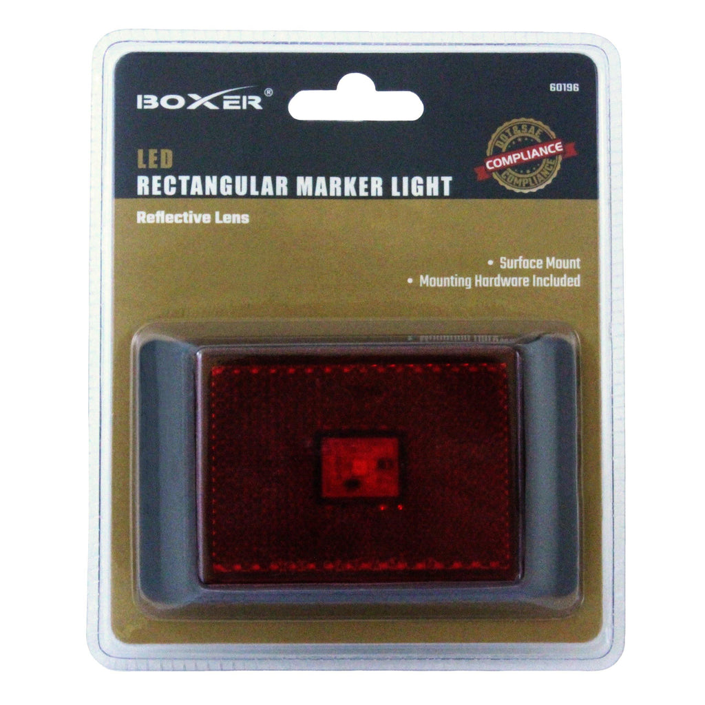 LED Rectangular Marker Light in Red - Boxer Tools