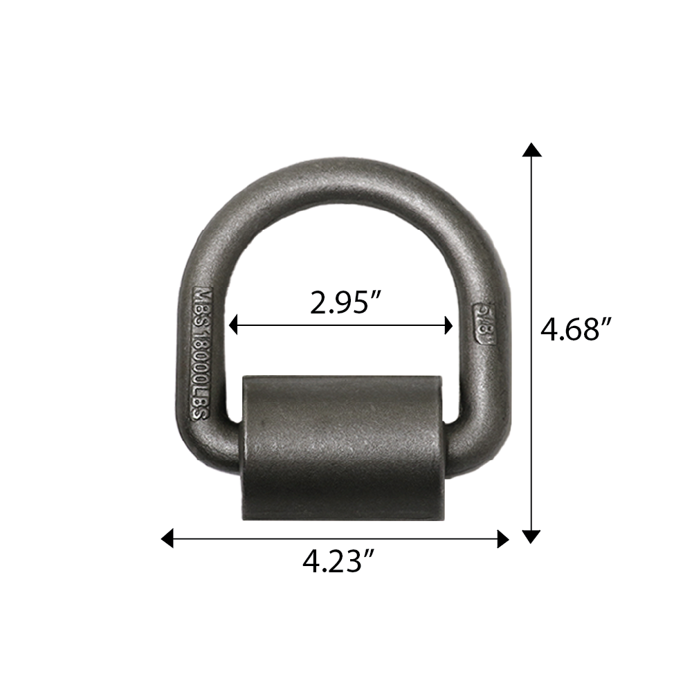 Heavy Duty 5/8" Weld-On Forged Lashing D-Ring with Mounting Bracket