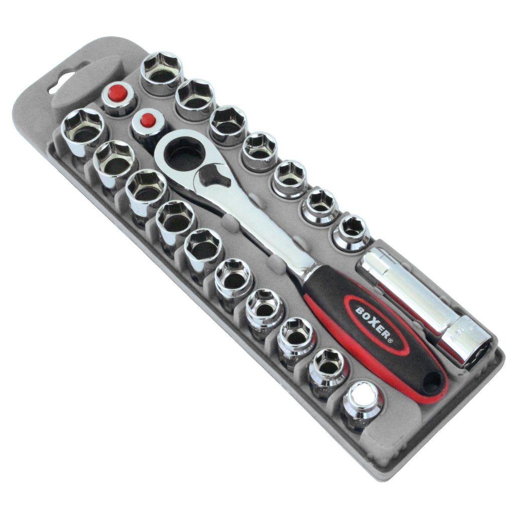 21 Pieces Professional Ratchet and Socket Set - Boxer Tools