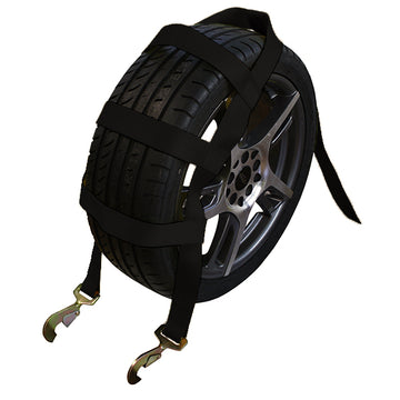 Buy black Boxer RoadGuard Pro 2" x 10' Wheel Basket Straps with Ratchet Extension and Twist Snap Hooks