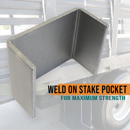 Boxer Heavy Duty Weld On Stake Pocket Anchors for Flatbed Trailers and Trucks - Fits 2" x 4" Stud